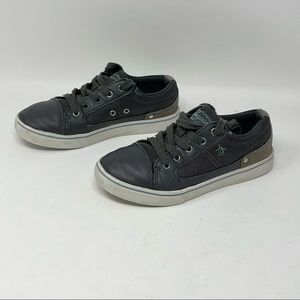 PENGUIN Sneakers Boys Size 1 Gray Leather Suede Accent Lace Up Rubber Toe Shoes